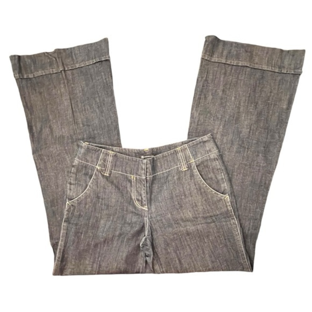 INC International Concepts Wide Leg Jeans Dark Wash‎ Women's Size 6 Hook Eye